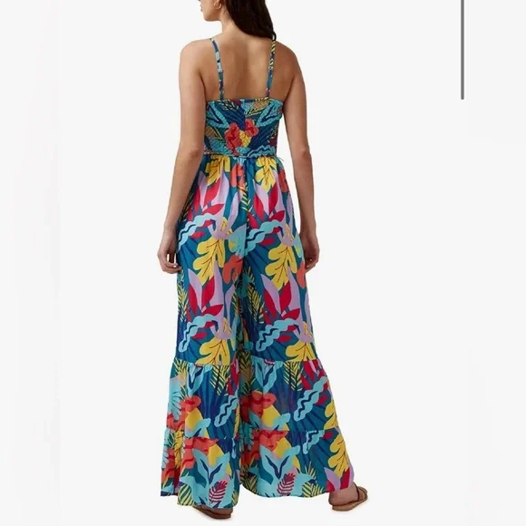 Buffalo David Bitton Multicolor Tropical Wide Leg Vacation Jumpsuit - Picture 4 of 10
